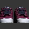 Vans Purple Canvas Casual Shoes With Dark Blue Laces And White Sole