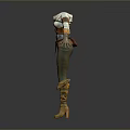 Woman Wearing White Brown Long Sleeve Top Belted Waist Textured Pants Brown Knee High Boots