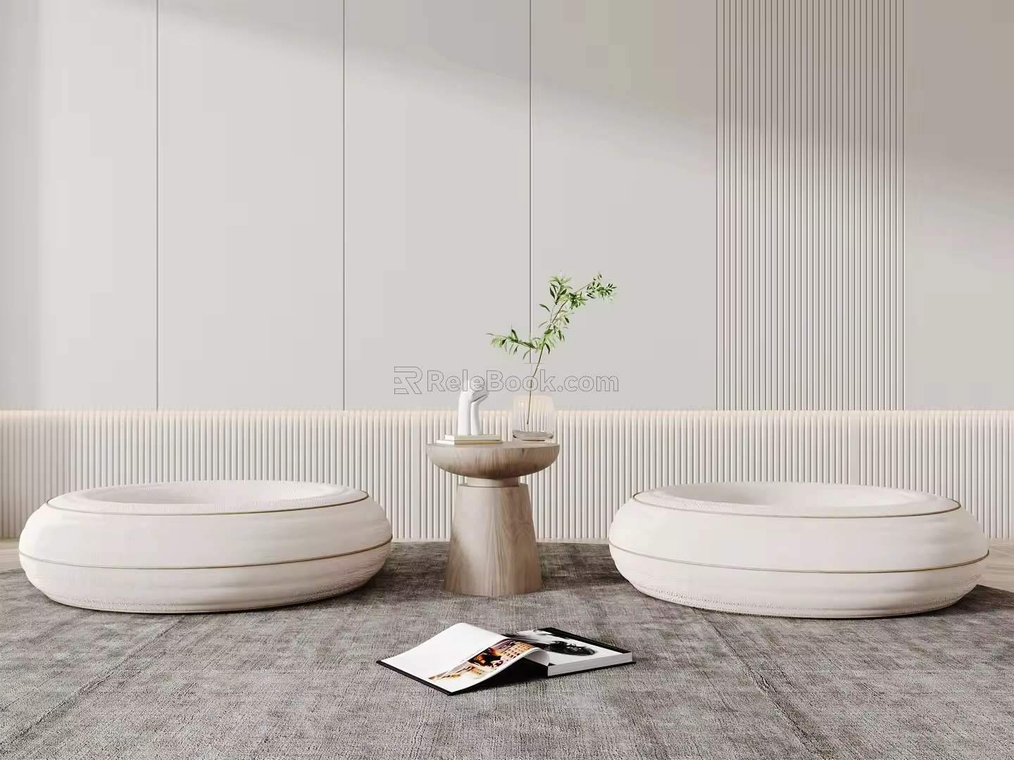 Modern Cushion Lazy Sofa Futon 3d model