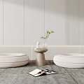 Modern Cushion Lazy Sofa Futon 3d model