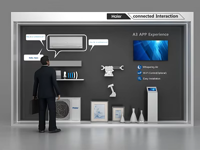 Haier Connected Interaction Background Wall With AI APP Experience And Smart Home Devices 3d model