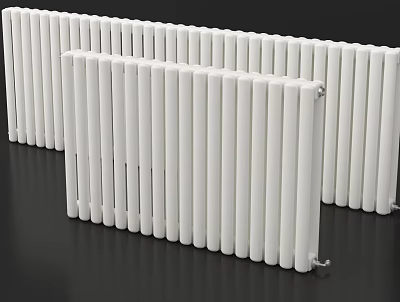 Modern White Radiators With Sleek Design For Home Heating Appliances 3d model