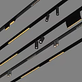 Modern Recessed Spotlights With Sleek Black Gold Linear Design And Adjustable Brightness