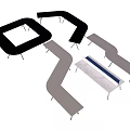 Modern Office Desks With Curved And Rectangular Shapes In Black Gray And White Designs
