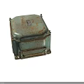Old Rusted Green Industrial Control Box With Metal Casing And Mounting Brackets