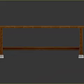 Long Wooden Table With Textured Surface And Metal Leg Bases Design