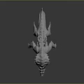 White Dragon 3D Model Game Movie Character With Spiked Body Open Mouth Dynamic Pose