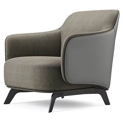 Modern Upholstered Accent Chair With Curved Armrests And Black Wooden Legs 3d model