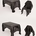 Black Fabric Covered Side Tables With Various Designs For Modern Home Decor