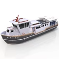 Modern Water Transport Boat With White And Gray Hull And Upper Deck Windows