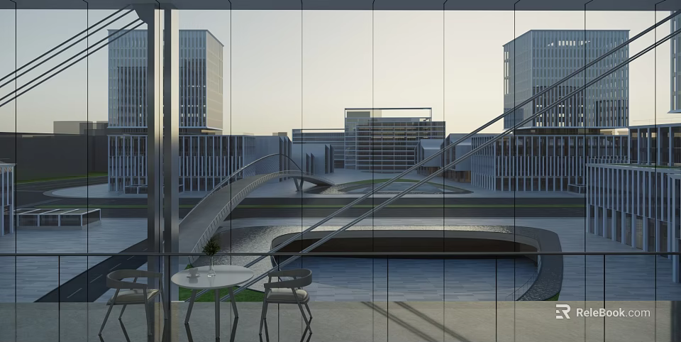 Modern Industrial Factory Building With Steel Structure Large Windows And Spacious Layout 3d model 
