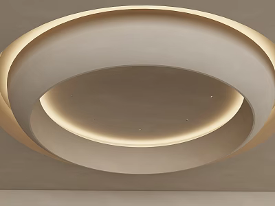Modern Ceiling Design With Circular Recessed Lighting And Soft Ambient Glow 3d model