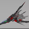 Future Spacecraft Design With Sleek Silver Body Red Accents And Transparent Cockpit