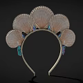 Elegant Shell Shaped Jewelry Headband With Intricate Design And Colorful Details