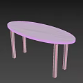 Round Office Desk With Light Colored Top Four Slim Legs Modern Minimalist Design