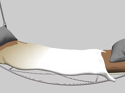 Cozy Hammock With Soft Blanket And Plush Pillows For Indoor Relaxation Design 3d model