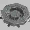 Octagonal Metallic Structure With Intricate Geometric Pattern Central Design And Mounting Hardware For Industrial Applications 3d model