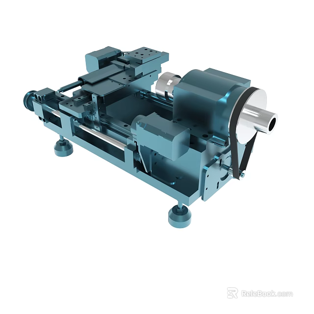 Industrial Metal Lathe Machine With Precision Components And Stable Base 3d model