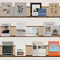 Modern Cassina Bookshelf Storage Rack Books and Periodicals Reading Materials 3d model