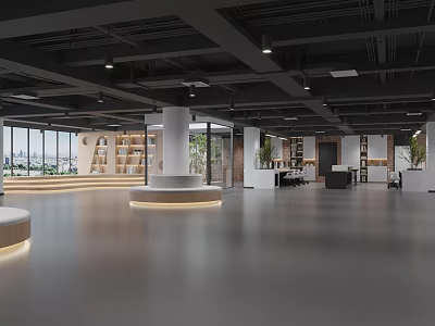 Modern public office area 3d model