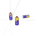 Blue And Yellow P40 Cans With Red Lids In Upright And Tilted Positions