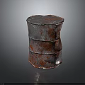 Rusty Metal Barrel With Weathered Surface And Cylindrical Shape