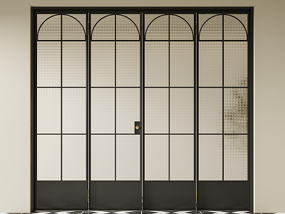 French Folding Door Glass Folding Door 3d model