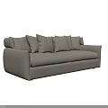 Modern Gray Fabric Two Seater Sofa With Multiple Comfortable Soft Cushions 3d model