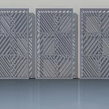 Three Modern Decorative Hinged Doors Featuring Geometric Pattern Design 3d model