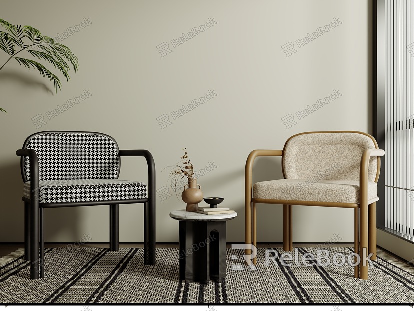 Modern leisure table and chair combination single chair leisure chair model