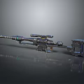 Modern Sniper Rifle With Tactical Scope Decorative Patterns And Metallic Finish 3d model