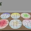 Six Round Rugs With Gradient Colors And Tree Pattern For Home Decoration