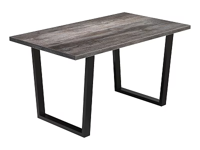 Modern Rectangular Wooden Table With Black Metal Legs And Sleek Design 3d model