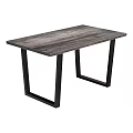 Modern Rectangular Wooden Table With Black Metal Legs And Sleek Design
