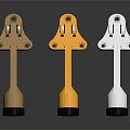 Shiny Metal Mechanical Levers With Black Bases In Gold Orange And Silver Colors