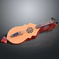 Classic Hand Carved Wooden Stringed Musical Instrument As Home Decor Accessory