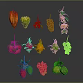 Fresh Vibrant Various Fruits with Bright Colors Including Dragon Fruit Strawberry and Grapes