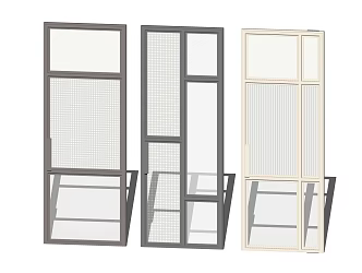 Modern Door Single Door Glass Door 3d model
