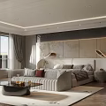 Elegant Modern Bedroom Interior Design With Large Bed Area Rug And Wall Paneling