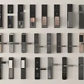 Various Modern Smart Door Locks With Digital Keypad And Handle Styles 3d model