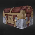 Vintage Wooden Chest With Brass Fittings Metal Lock And Wooden Panels