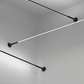 Modern Ceiling Light Fixtures With Black Brackets And White Tubes In Corner