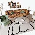 French sofa combination 3d model