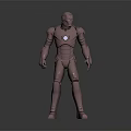 Iron Man Game Movie Character In Metallic Armor With Glowing Chest Circle Standing Pose