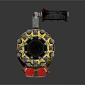 Yellow And Black Weapon With Red Component Handle And Hydraulic Mechanical Structure