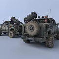 Heavy Weapons Mounted On Tactical Rugged Military Off Road Vehicles