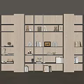Bookcase open bookcase full wall bookshelf sofa background 3d model
