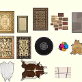 Square Rugs With Diverse Patterns And Styles For Modern Home Decor 3d model