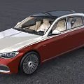 Luxury Sedan Two Tone White Red Exterior Black Roof Beige Leather Interior Multi Spoke Wheels