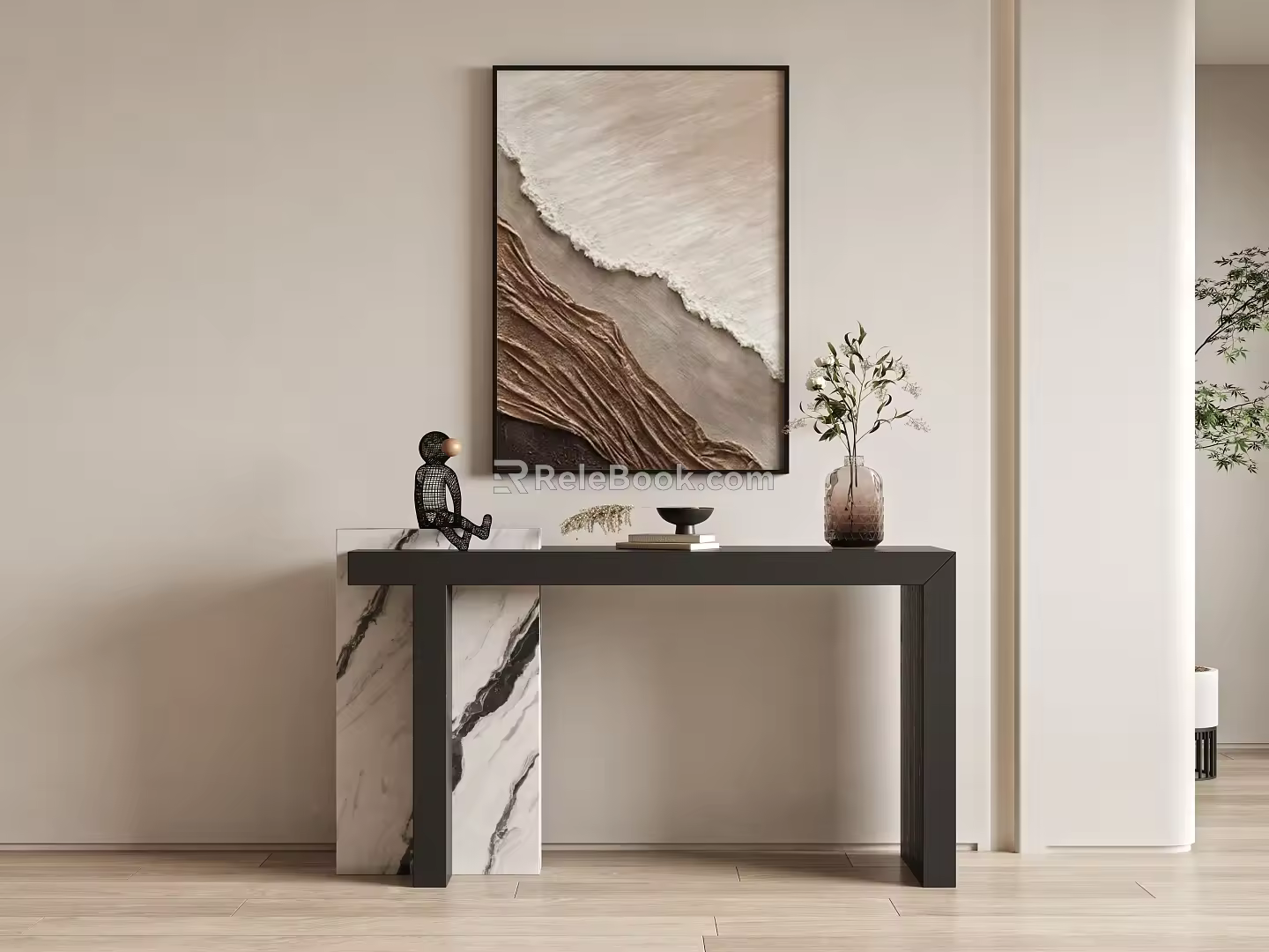 Modern End View Table Entrance Cabinet Side Cabinet 3d model